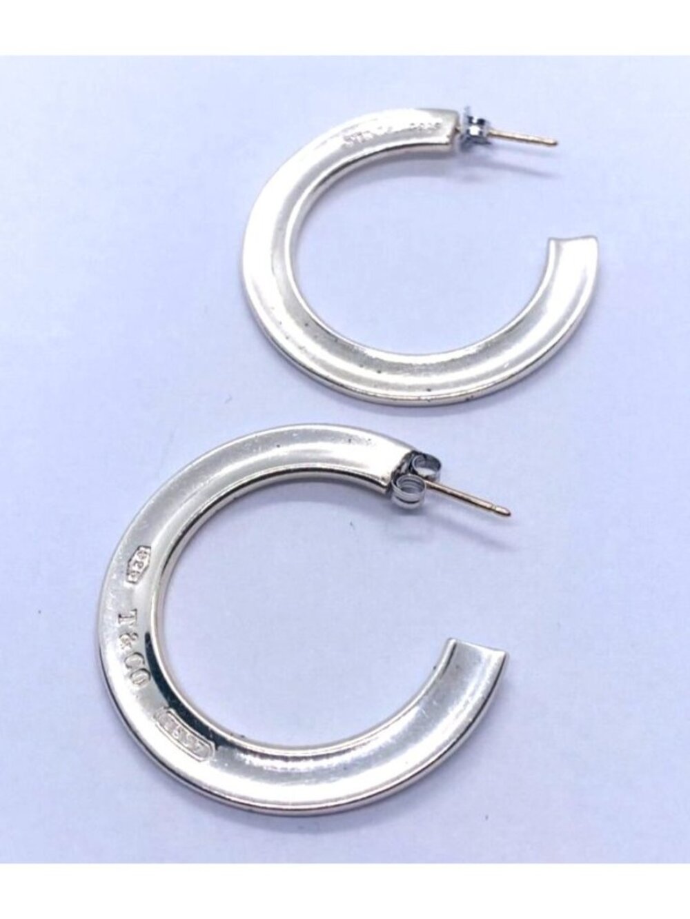 Tiffany & Co Sterling Silver 925 Flat 1837 Hoops